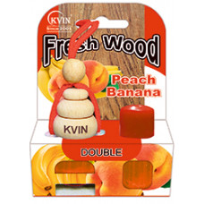Автомобільний освіжувач повітря із запаскою Wood Peach & Banana 13мл.